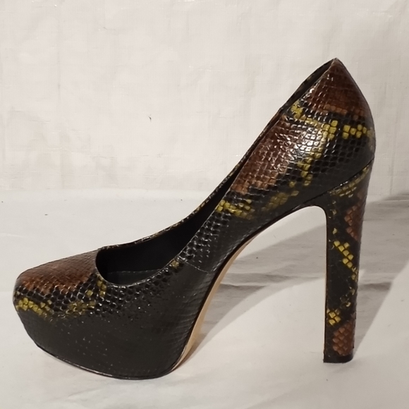 BRIAN ATWOOD Snakeskin Heeled Platforms - Picture 2 of 7